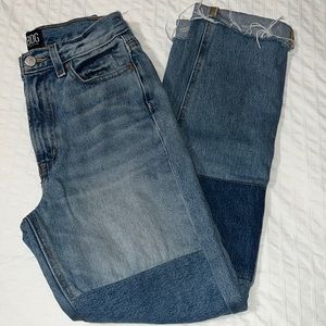 BDG Slim Straight Patchwork high rise denim